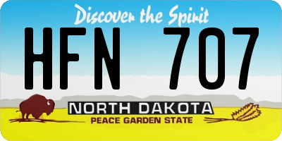 ND license plate HFN707