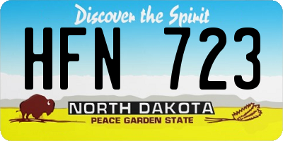 ND license plate HFN723
