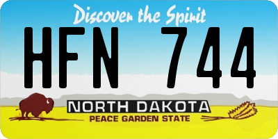 ND license plate HFN744