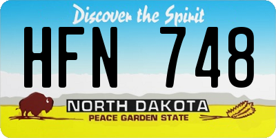 ND license plate HFN748