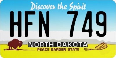 ND license plate HFN749