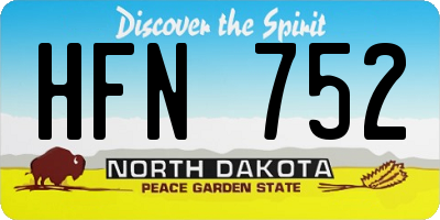 ND license plate HFN752