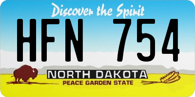 ND license plate HFN754