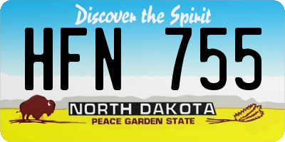 ND license plate HFN755