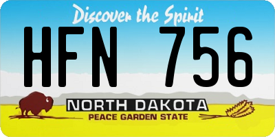 ND license plate HFN756