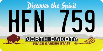 ND license plate HFN759