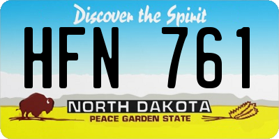 ND license plate HFN761