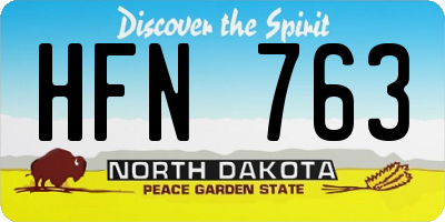 ND license plate HFN763