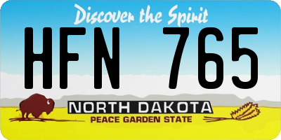 ND license plate HFN765