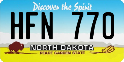 ND license plate HFN770