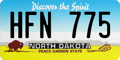 ND license plate HFN775