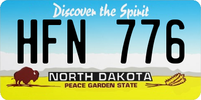 ND license plate HFN776