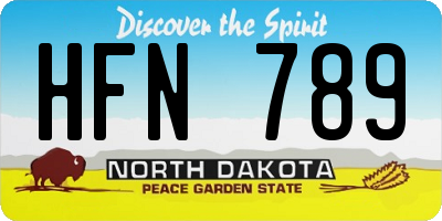 ND license plate HFN789