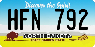 ND license plate HFN792