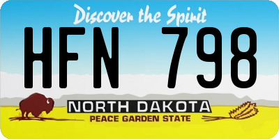 ND license plate HFN798