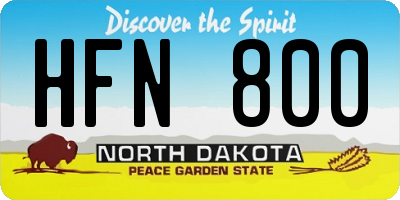 ND license plate HFN800
