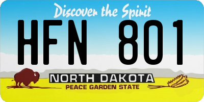 ND license plate HFN801