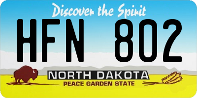 ND license plate HFN802
