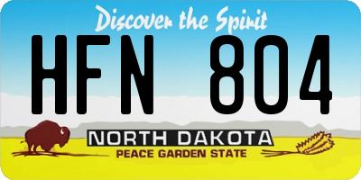 ND license plate HFN804