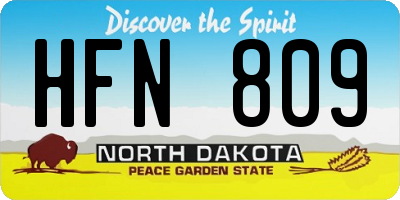 ND license plate HFN809