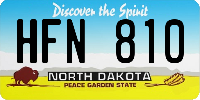 ND license plate HFN810
