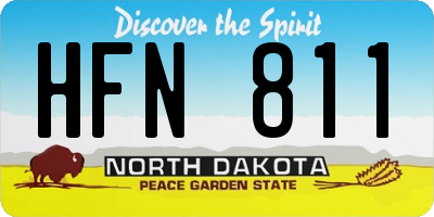 ND license plate HFN811