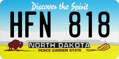 ND license plate HFN818