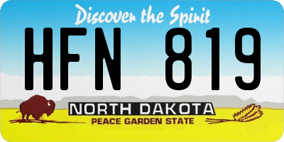 ND license plate HFN819