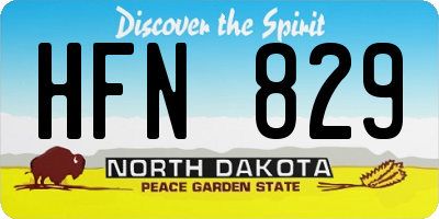 ND license plate HFN829