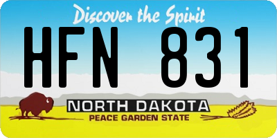 ND license plate HFN831