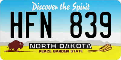ND license plate HFN839