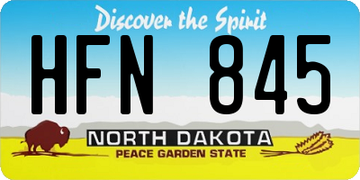 ND license plate HFN845