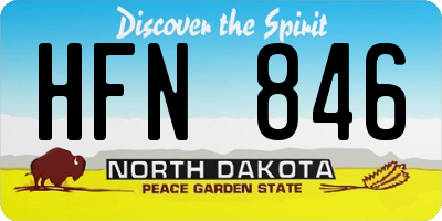 ND license plate HFN846