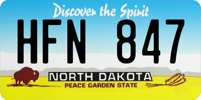 ND license plate HFN847