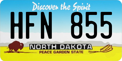 ND license plate HFN855