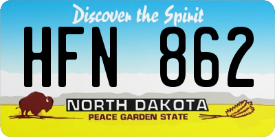 ND license plate HFN862