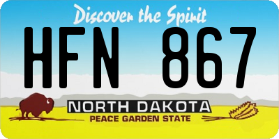 ND license plate HFN867
