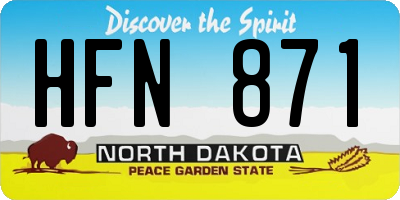 ND license plate HFN871