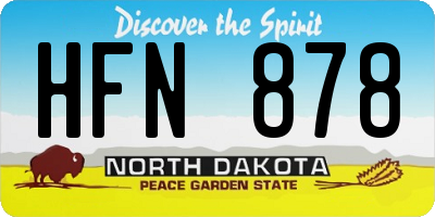 ND license plate HFN878