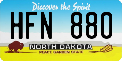 ND license plate HFN880