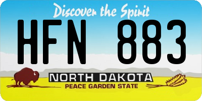 ND license plate HFN883