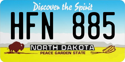 ND license plate HFN885