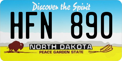 ND license plate HFN890