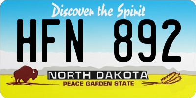 ND license plate HFN892