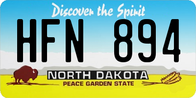 ND license plate HFN894