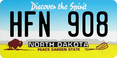 ND license plate HFN908
