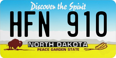 ND license plate HFN910