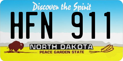 ND license plate HFN911