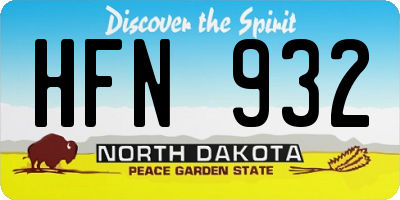 ND license plate HFN932
