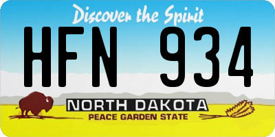 ND license plate HFN934